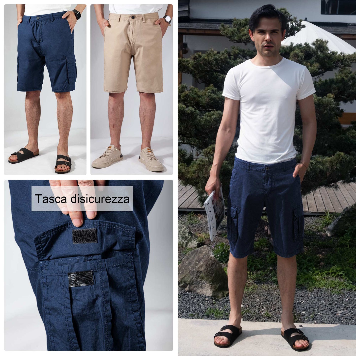 Men's S/S cotton cargo shorts
