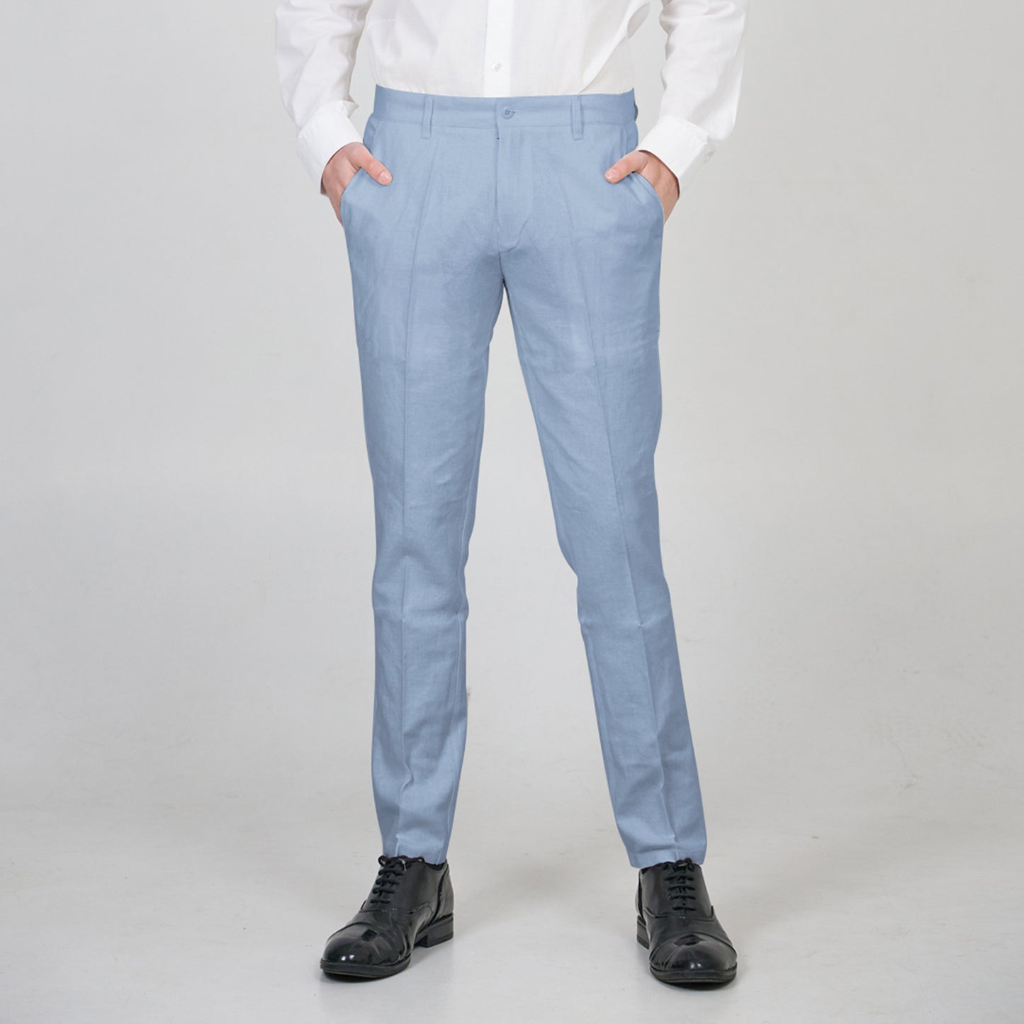 Men's linen S/S business Tapered suit pants