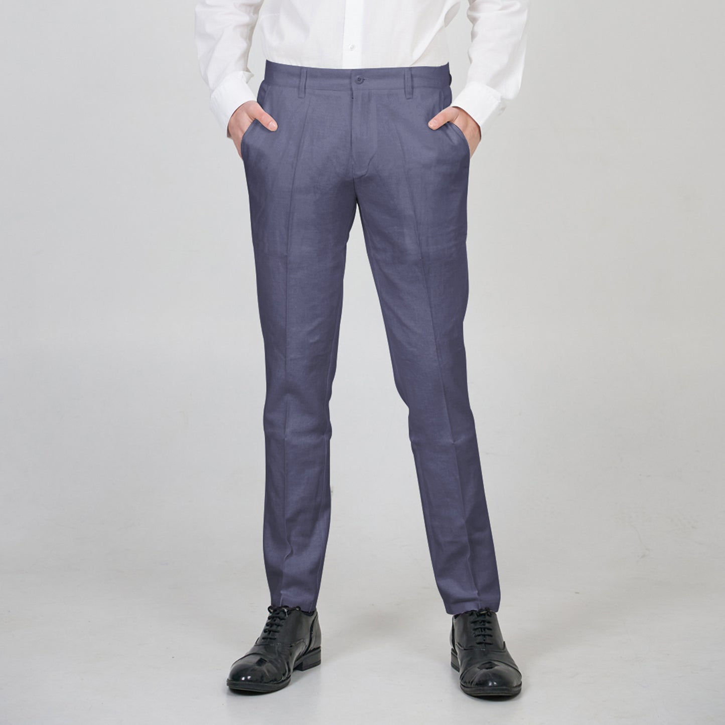 Men's linen S/S business Tapered suit pants