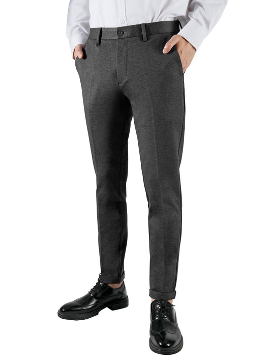 Men's A/W Casual Business Slim Fit Tapered Foot Cuff Cropped Pants