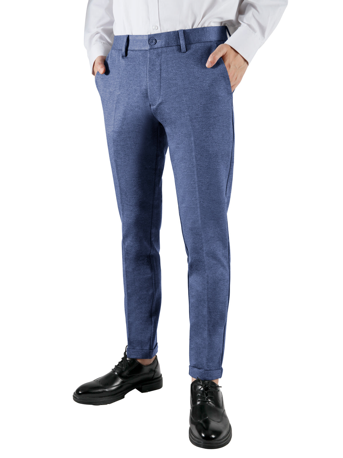 Men's A/W Casual Business Slim Fit Tapered Foot Cuff Cropped Pants