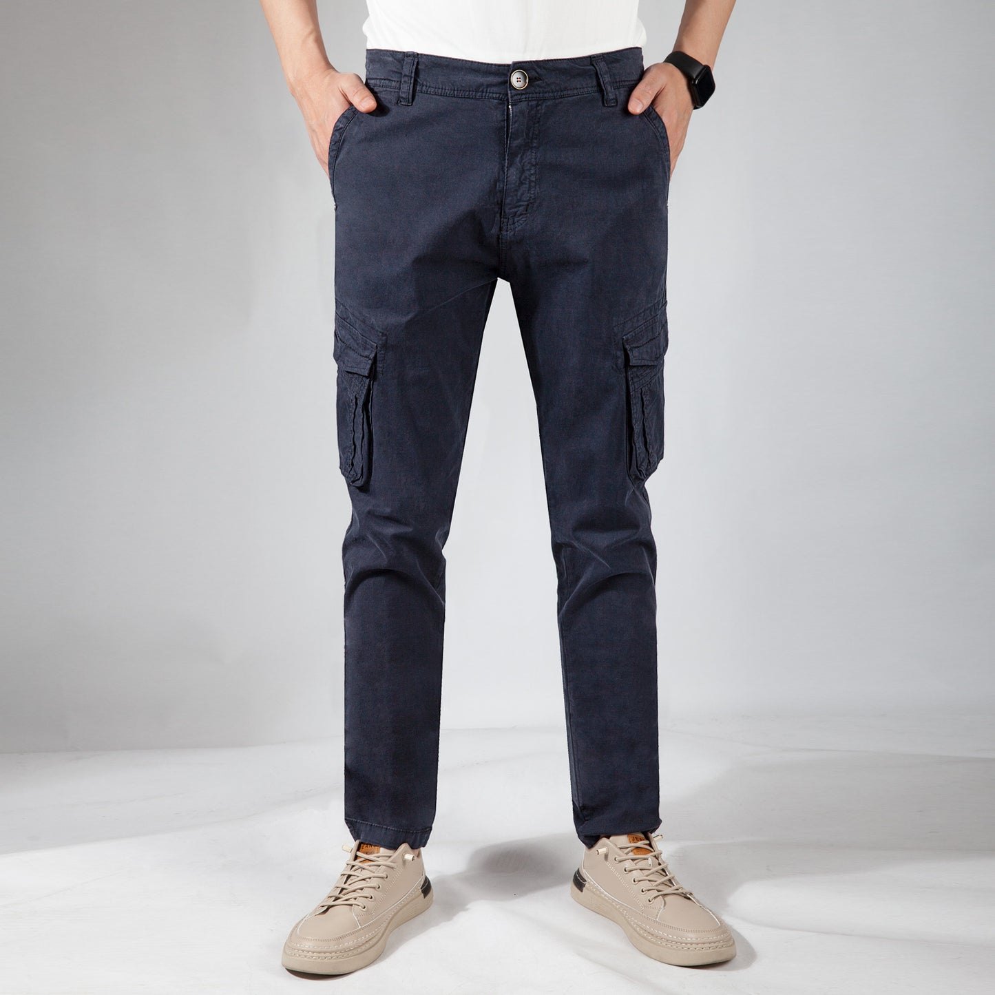 Men's S/S cotton casual cargo work pants