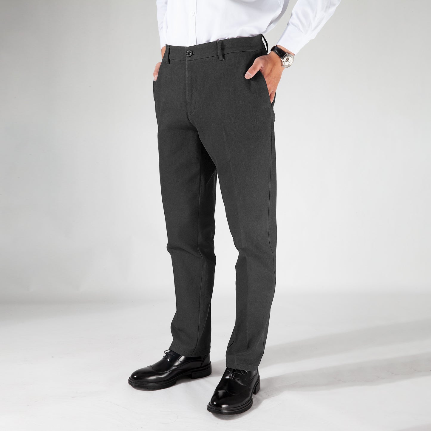Men's large size cotton business suit trousers