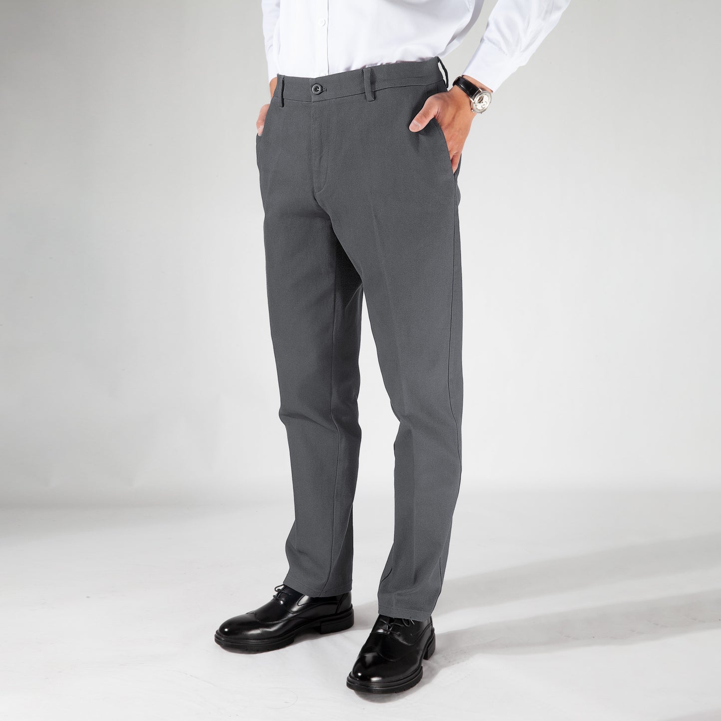 Men's large size cotton business suit trousers