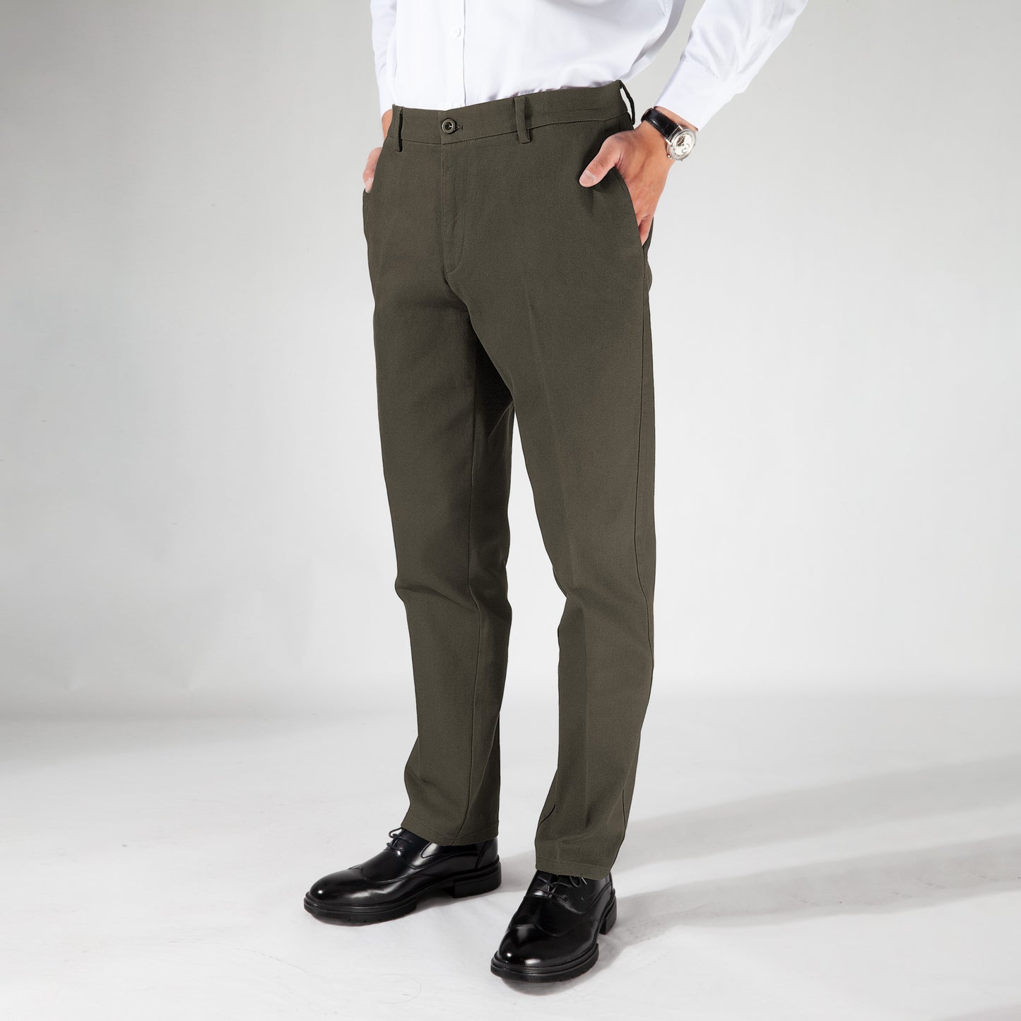 Men's large size cotton business suit trousers