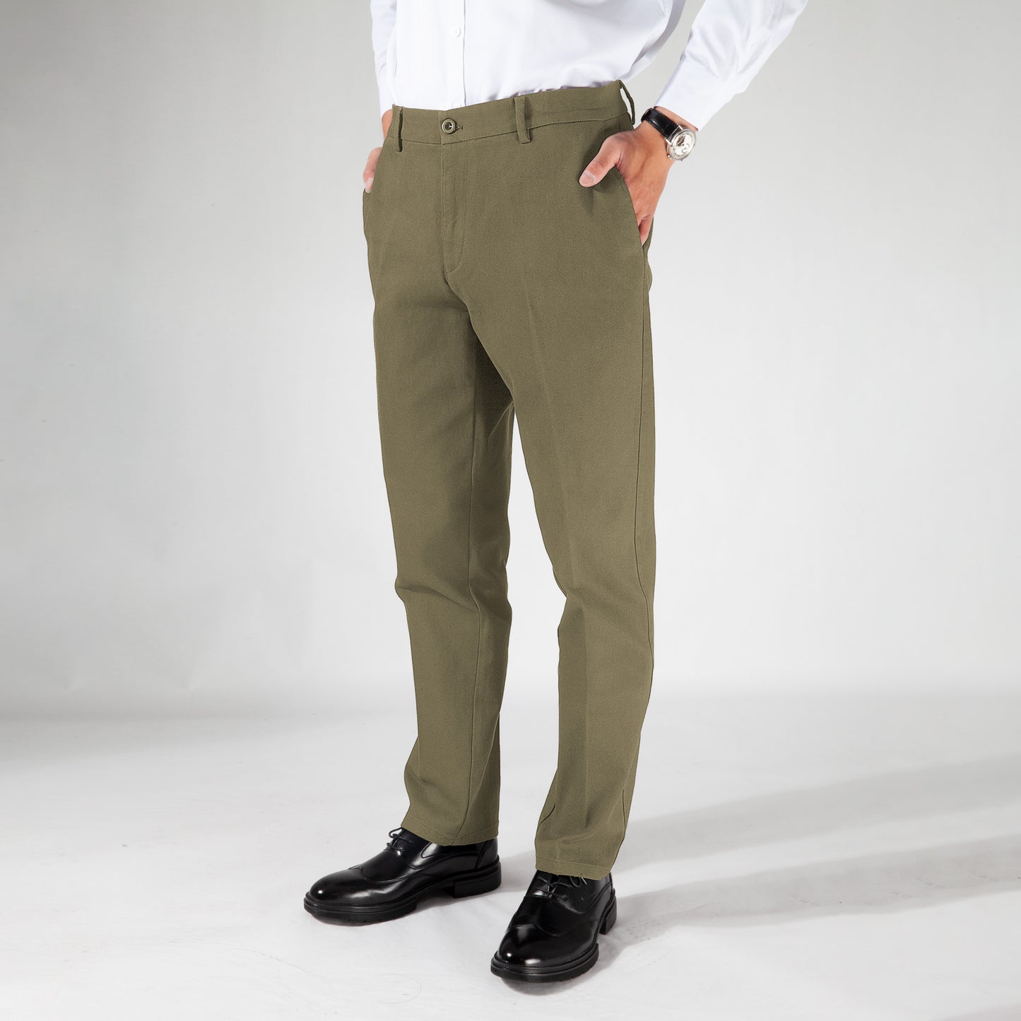 Men's large size cotton business suit trousers