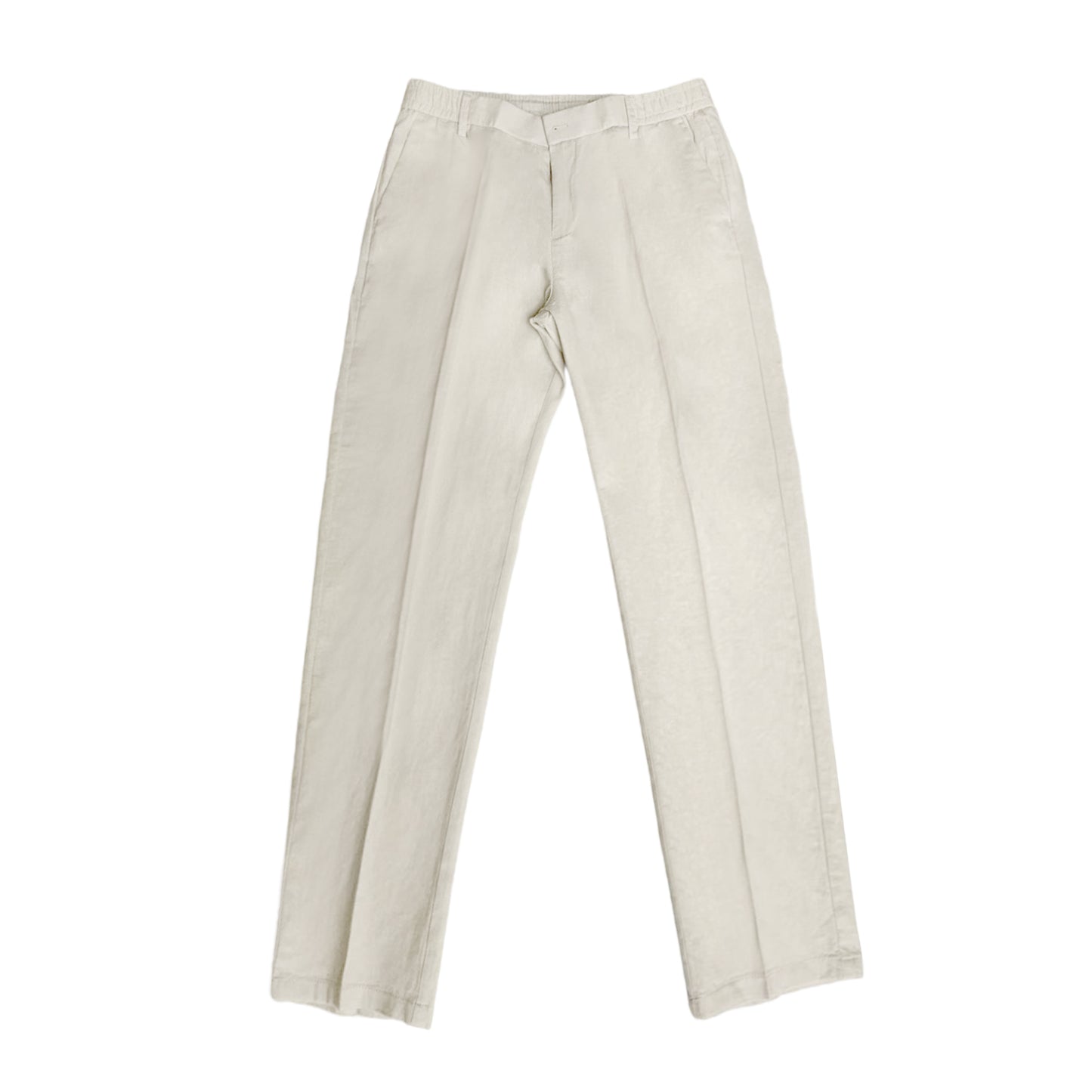 Men's S/S Linen Cotton Elastic Waist Dress Pants