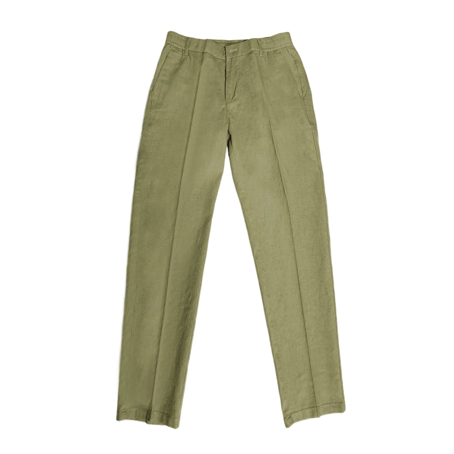 Men's S/S Linen Cotton Elastic Waist Dress Pants