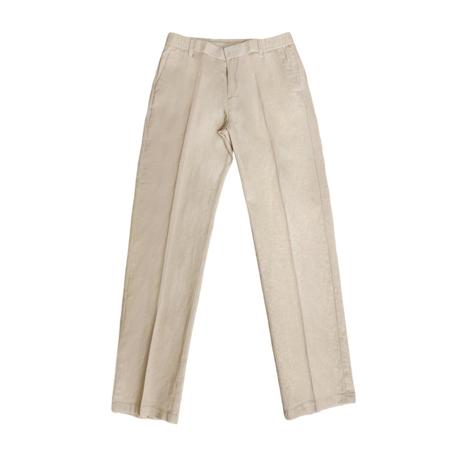 Men's S/S Linen Cotton Elastic Waist Dress Pants