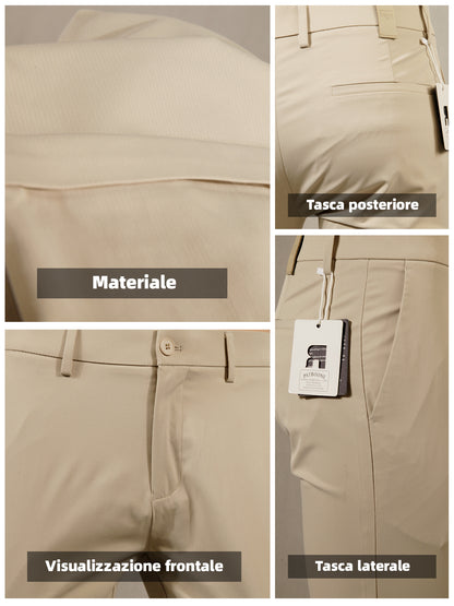 Men's S/S Tech Fabric Vertical Stripe Dress Pants