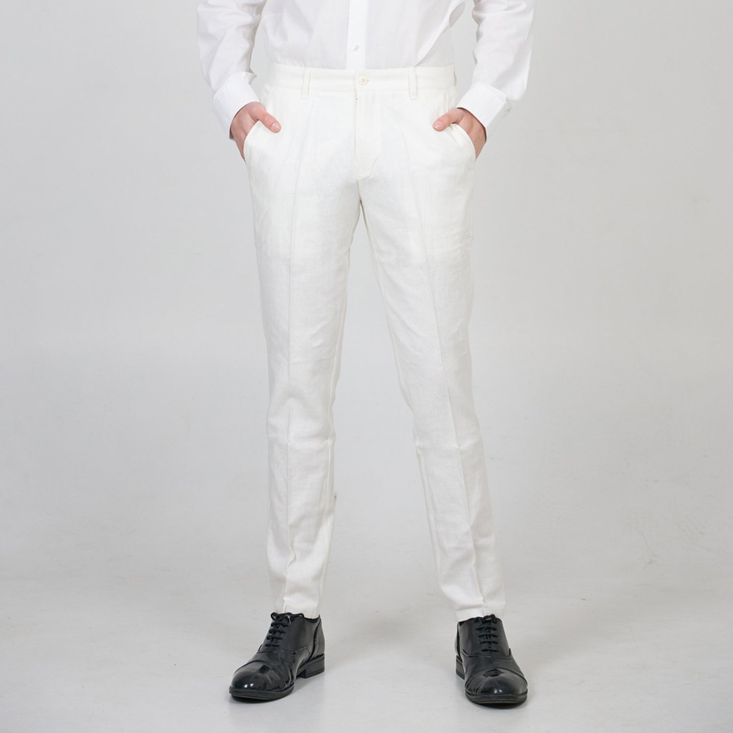 Men's linen S/S business Tapered suit pants