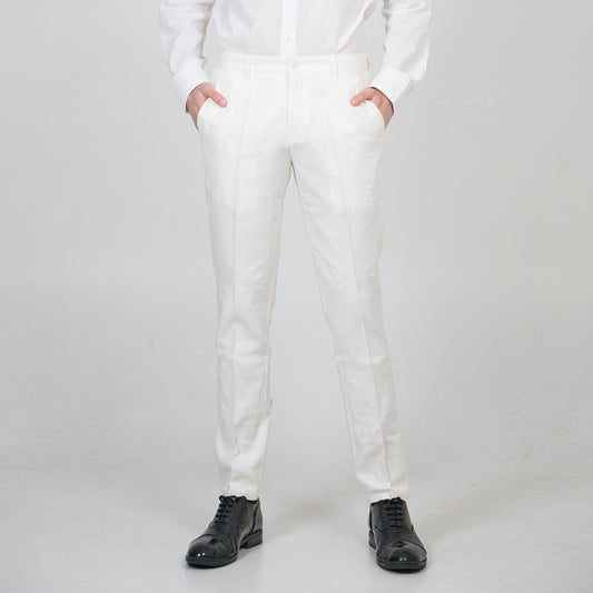 Men's linen S/S business Tapered suit pants